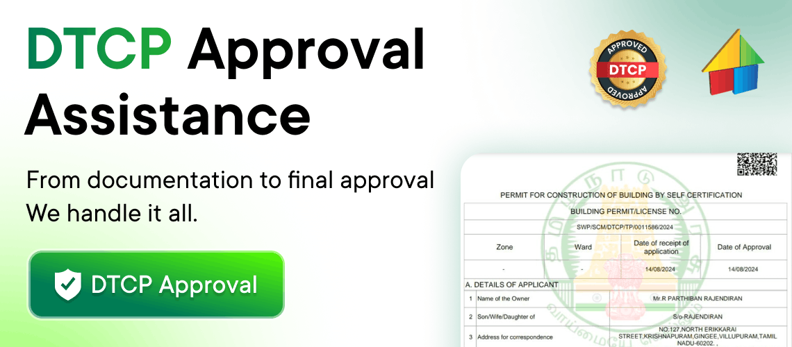 DTCP approval assistance service in Tamil Nadu for layout approval, land documents verification, and legal compliance support